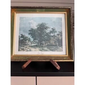 Vtg English countryside wall art, pastoral‎ landscape print, cottagecore,study